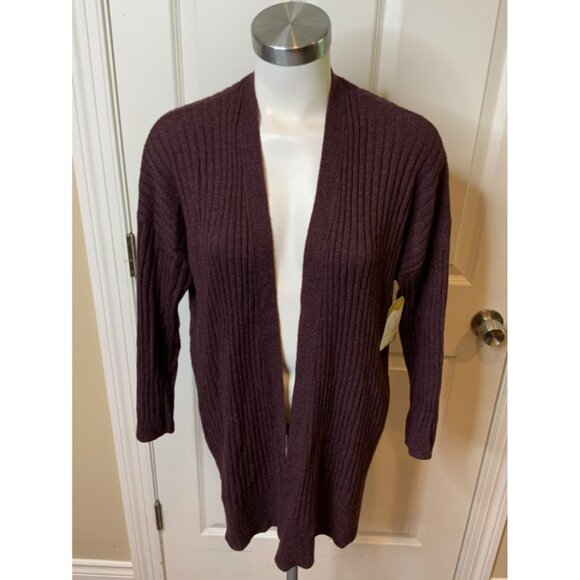 Eileen Fisher Purple Ribbed 100% Cashmere Cardigan, Size XXS - Picture 1 of 5